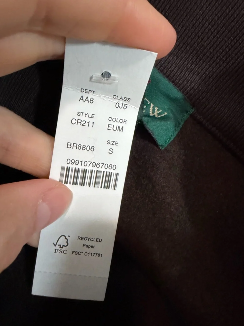J crew earthen umber 83 fleece quarter-zip sweatshirt